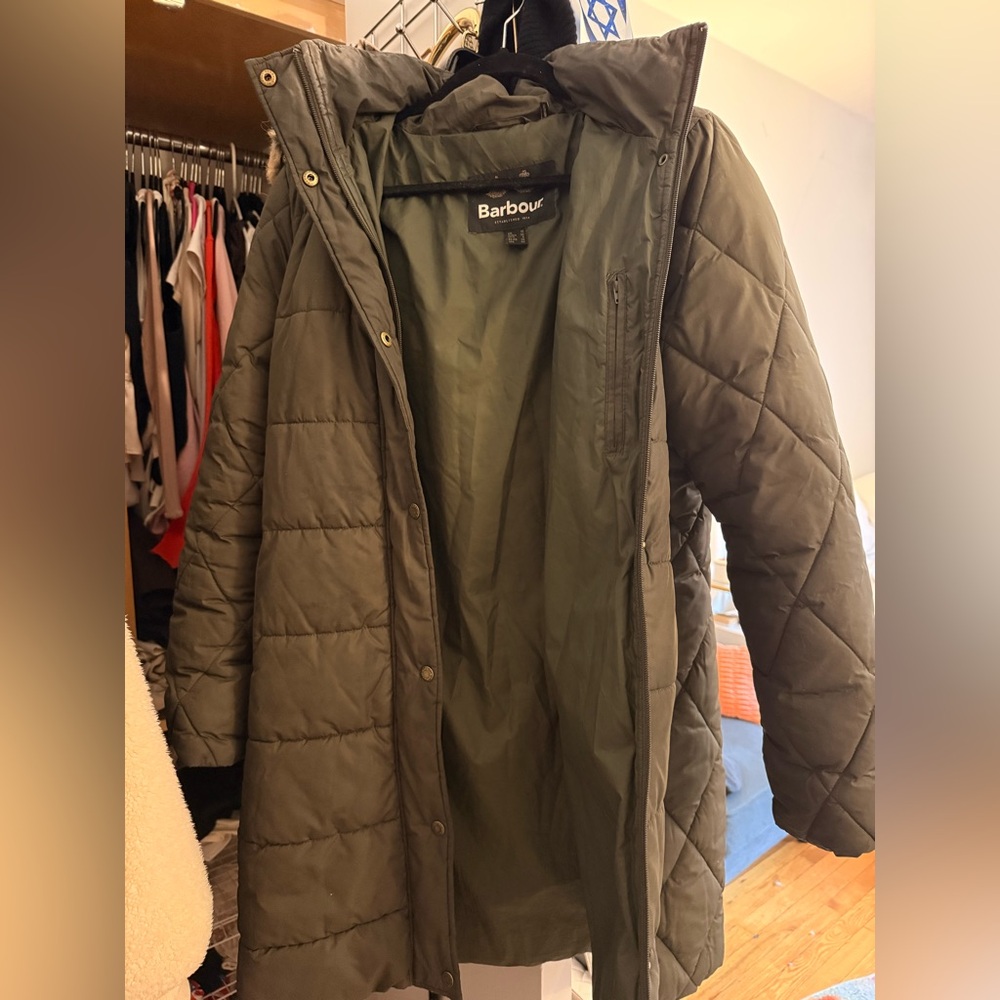Barbour Olive Quilted Coat